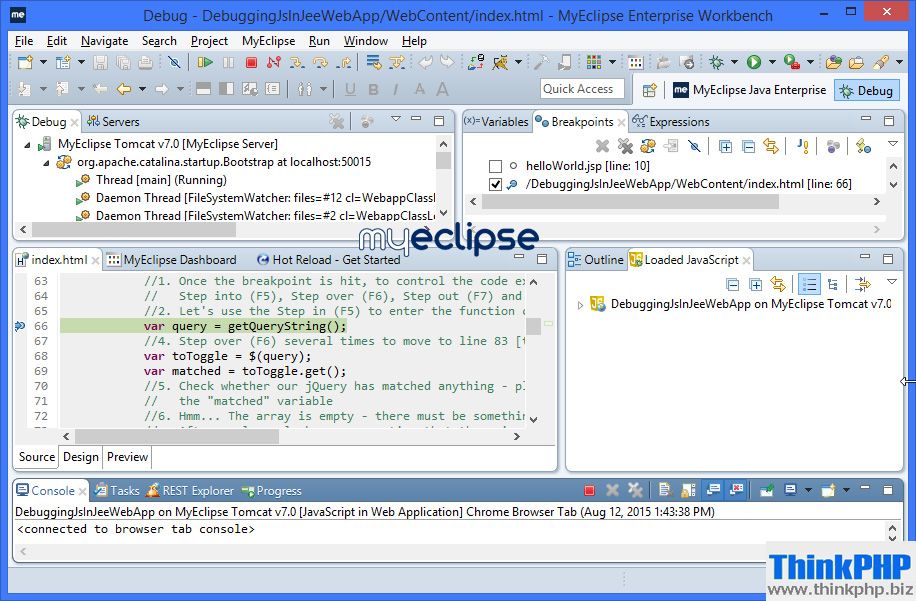 myeclipseCI14 JavaScript Debugger