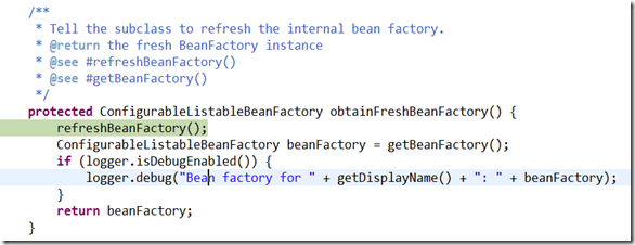 obtainFreshBeanFactory