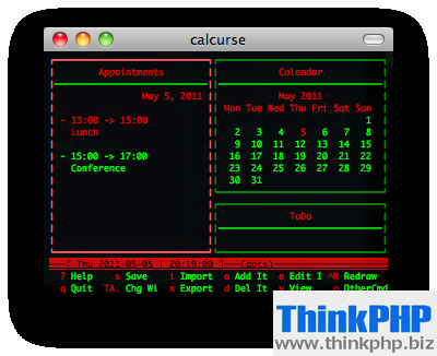 calcurse screenshot