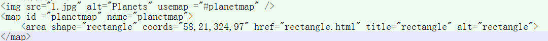 html5 图片热点area，map的用法