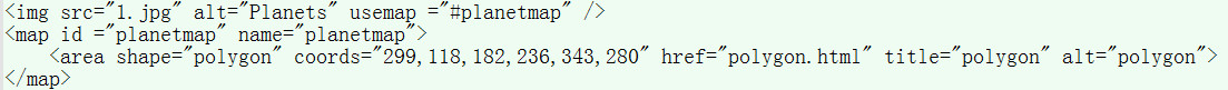 html5 图片热点area，map的用法